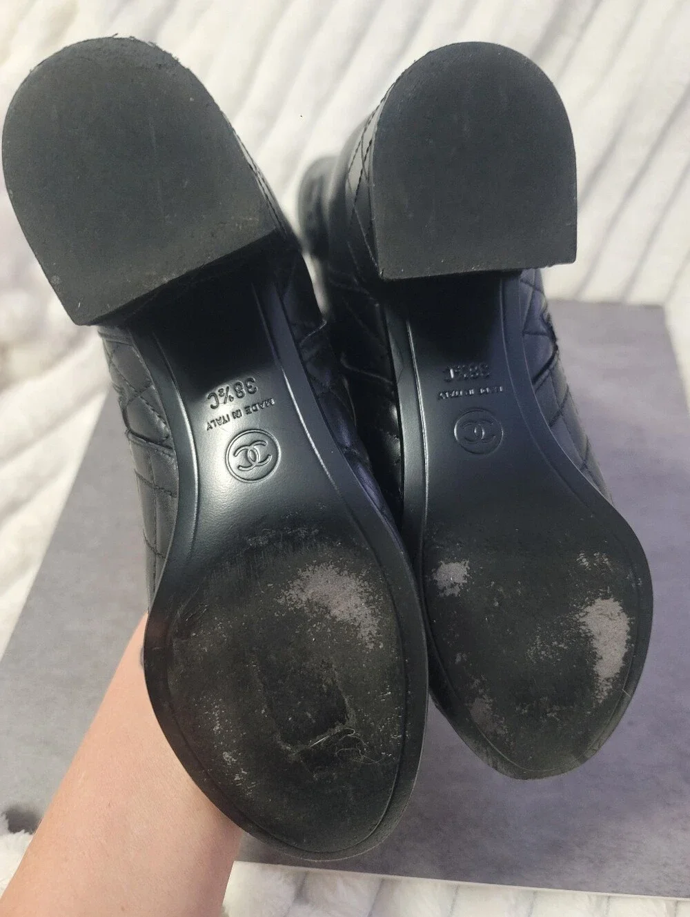 CHANEL leather ankle